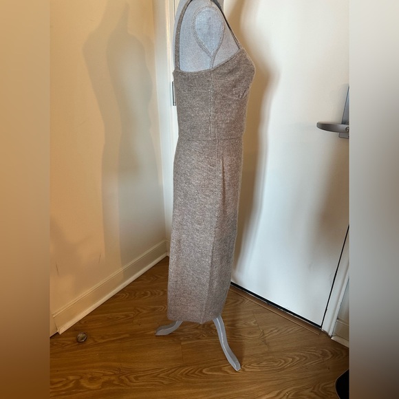 Mango Brown 2piece Bodycon Midi Dress Sweetheart Neckline - Picture 11 of 12